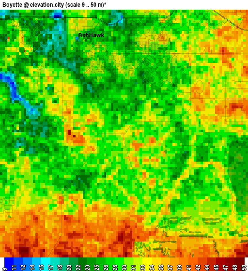 Boyette elevation map