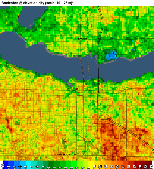 Bradenton elevation map