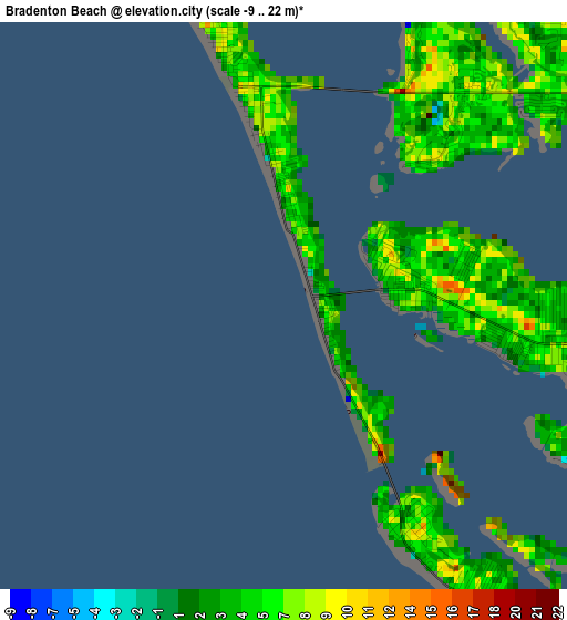 Bradenton Beach elevation map