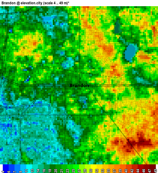 Brandon elevation map