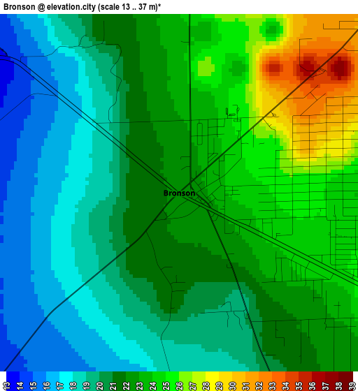 Bronson elevation map