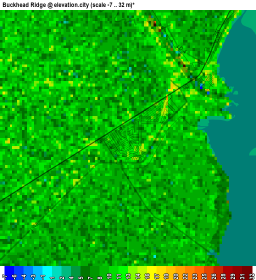 Buckhead Ridge elevation map