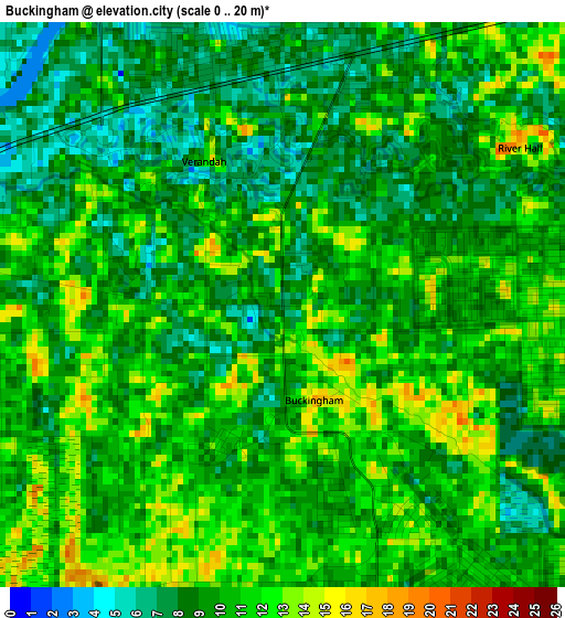 Buckingham elevation map