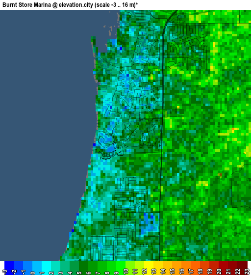 Burnt Store Marina elevation map