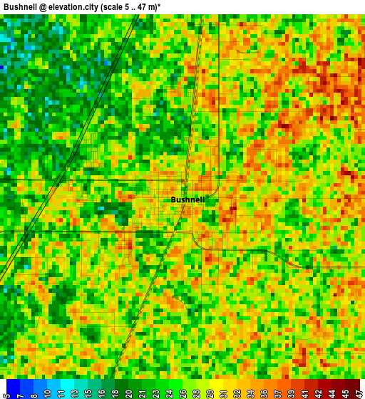 Bushnell elevation map