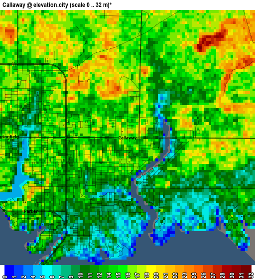 Callaway elevation map