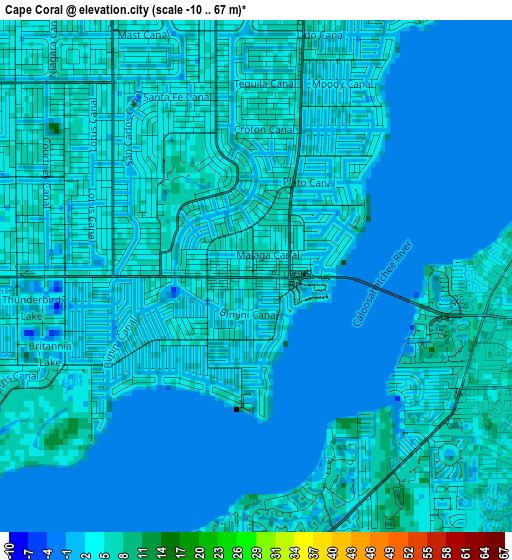 Cape Coral elevation map