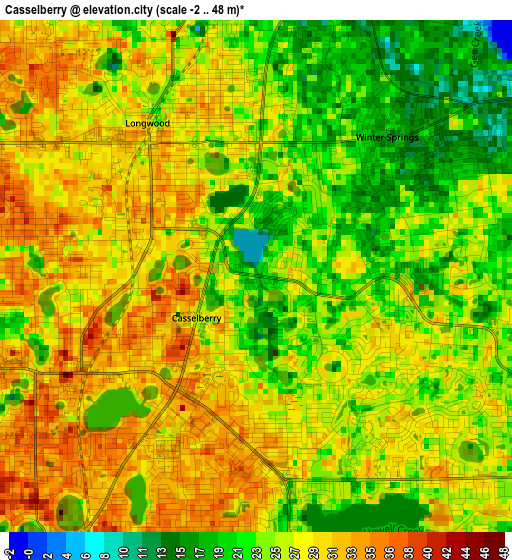 Casselberry elevation map