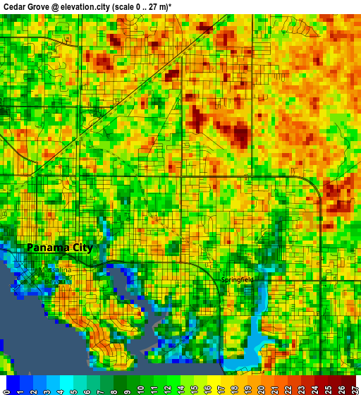 Cedar Grove elevation map