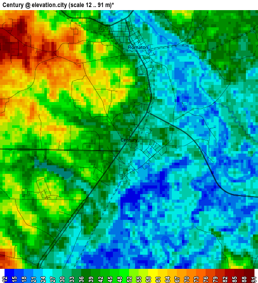 Century elevation map