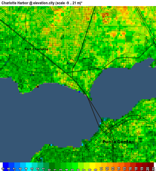 Charlotte Harbor elevation map