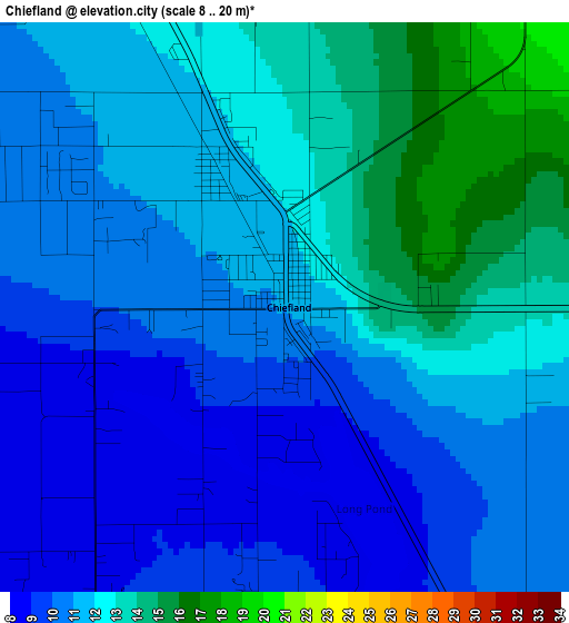 Chiefland elevation map