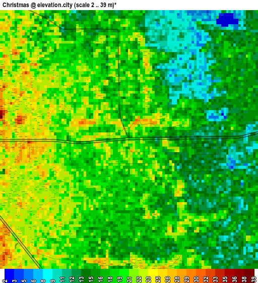 Christmas elevation map