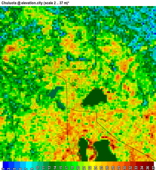 Chuluota elevation map