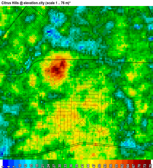 Citrus Hills elevation map