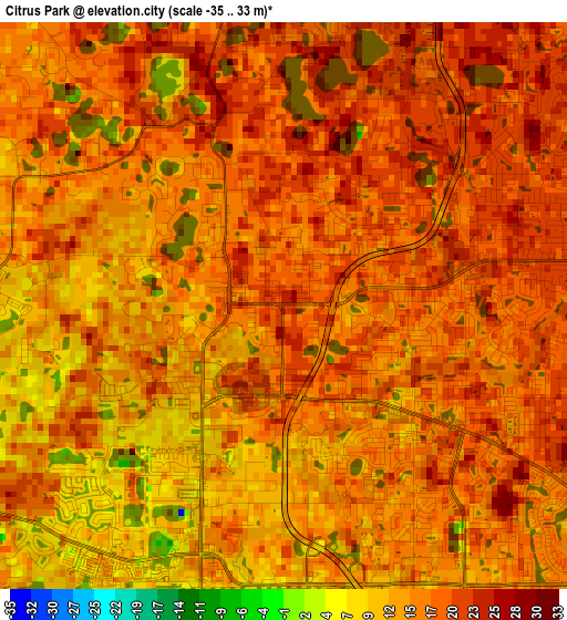 Citrus Park elevation map