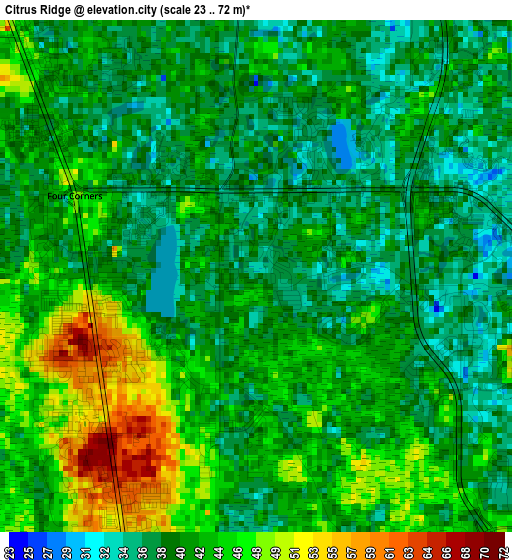 Citrus Ridge elevation map