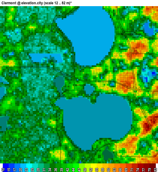 Clermont elevation map