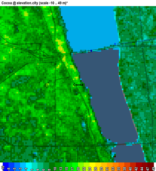 Cocoa elevation map