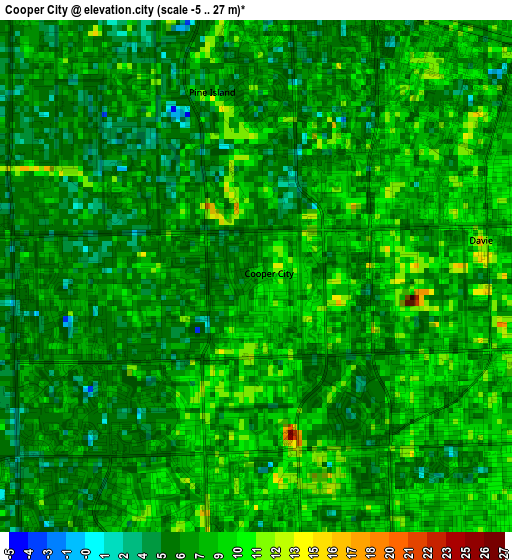 Cooper City elevation map