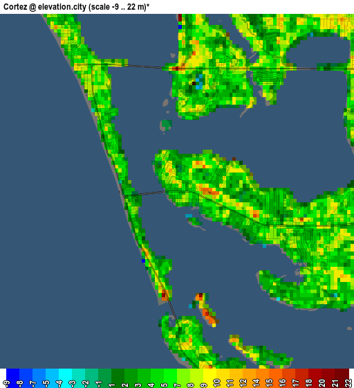 Cortez elevation map