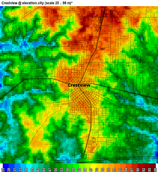 Crestview elevation map