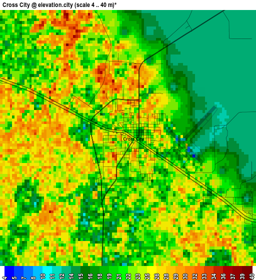 Cross City elevation map