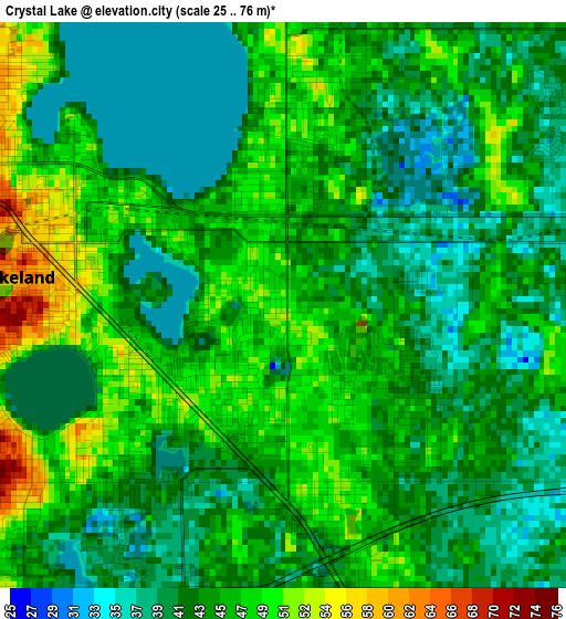 Crystal Lake elevation map