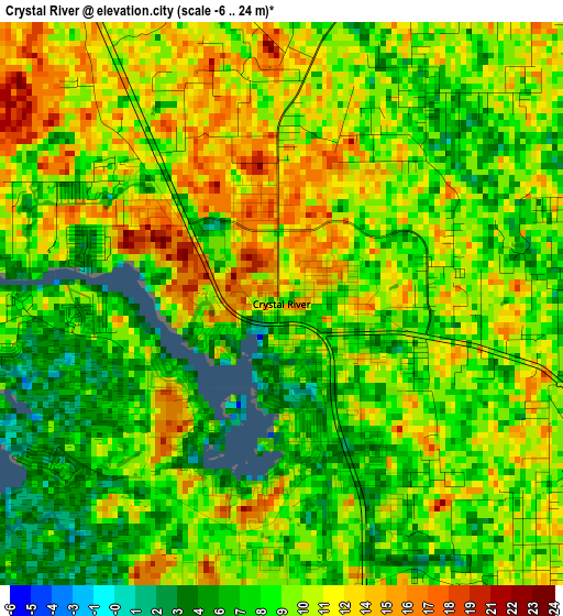 Crystal River elevation map