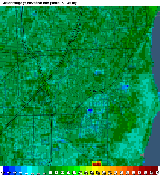 Cutler Ridge elevation map