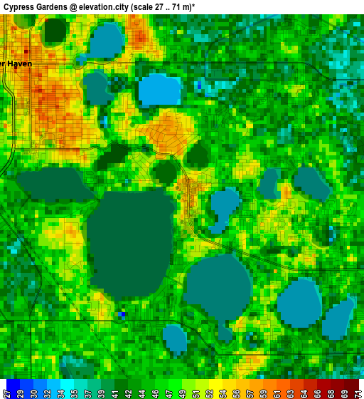 Cypress Gardens elevation map