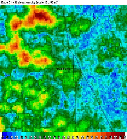 Dade City elevation map