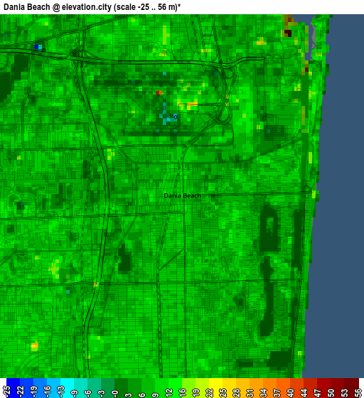 Dania Beach elevation map