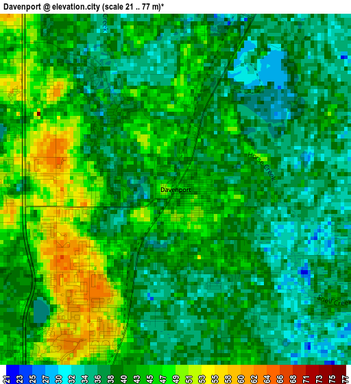 Davenport elevation map