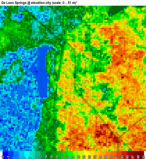 De Leon Springs elevation map