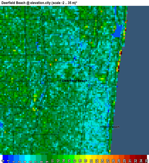 Deerfield Beach elevation map