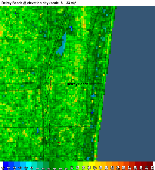 Delray Beach elevation map