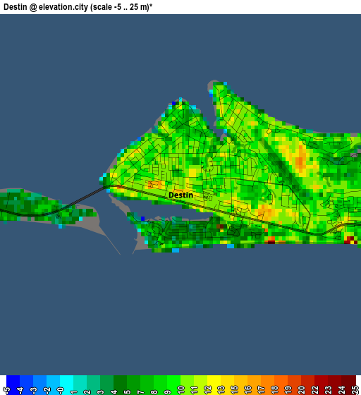 Destin elevation map