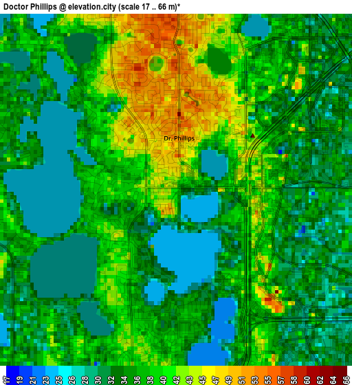 Doctor Phillips elevation map