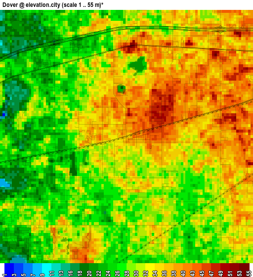 Dover elevation map