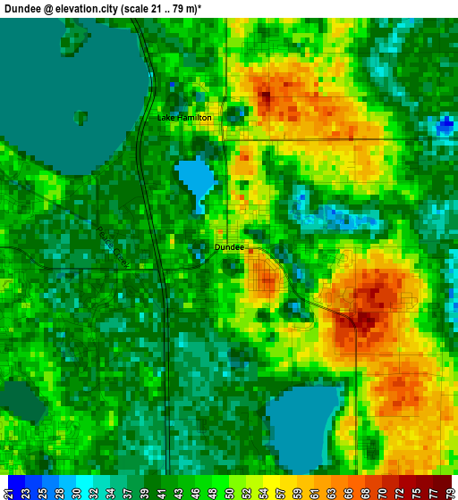 Dundee elevation map