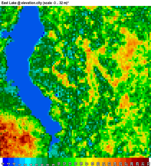 East Lake elevation map