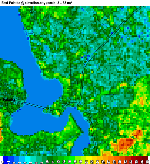 East Palatka elevation map