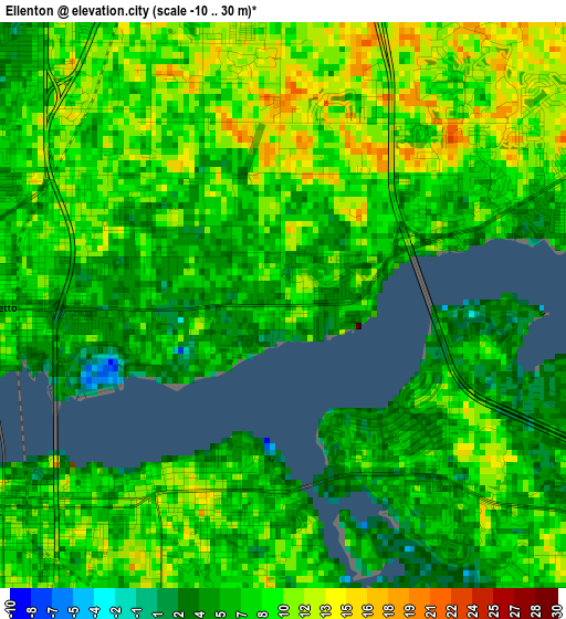 Ellenton elevation map