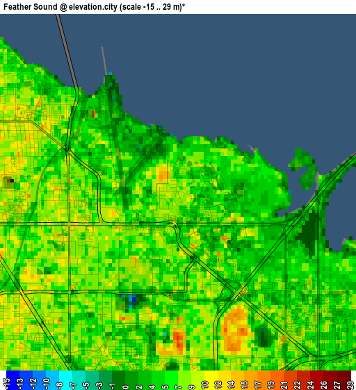 Feather Sound elevation map