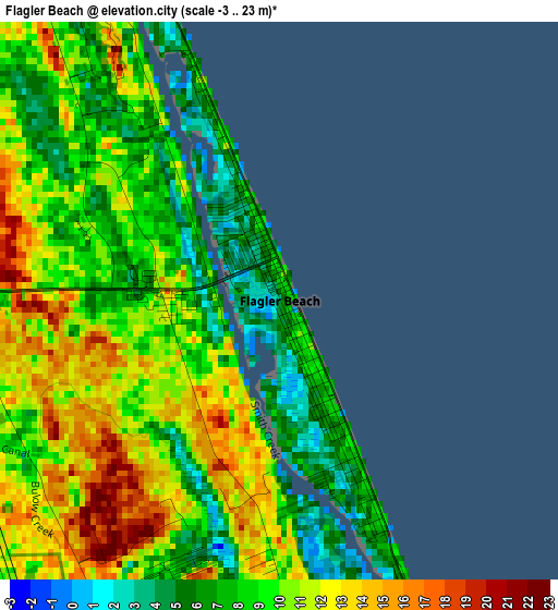 Flagler Beach elevation map