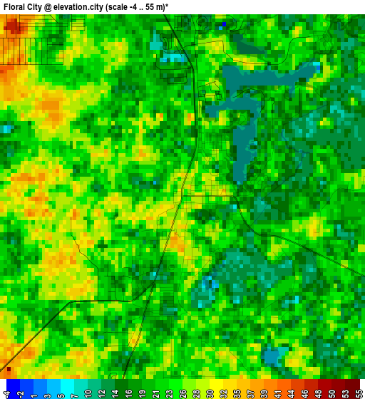 Floral City elevation map