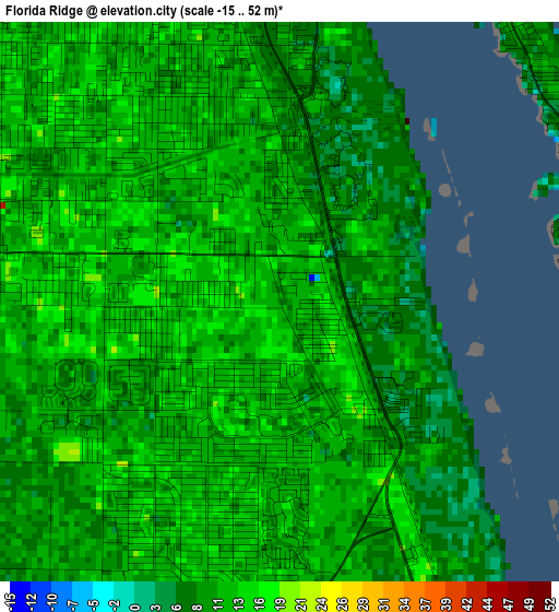 Florida Ridge elevation map