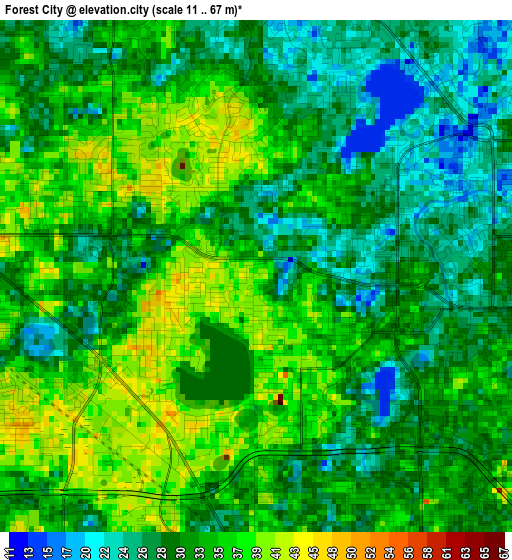 Forest City elevation map