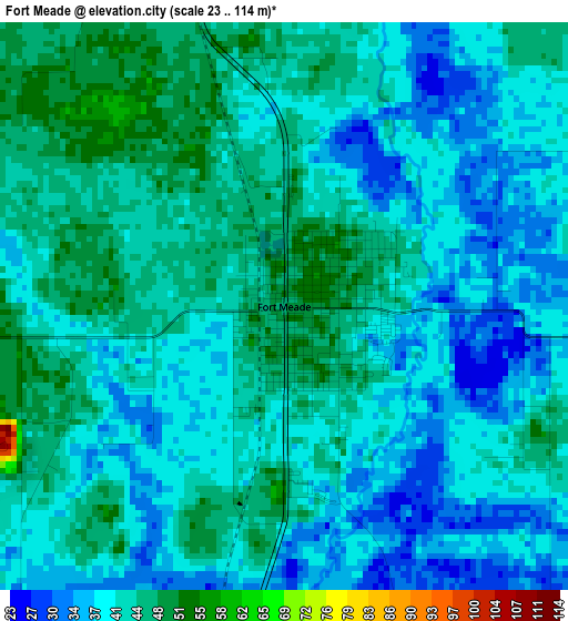 Fort Meade elevation map